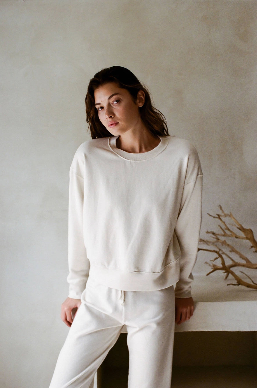 Willow Knit Organic Cotton Crew Neck Pullover