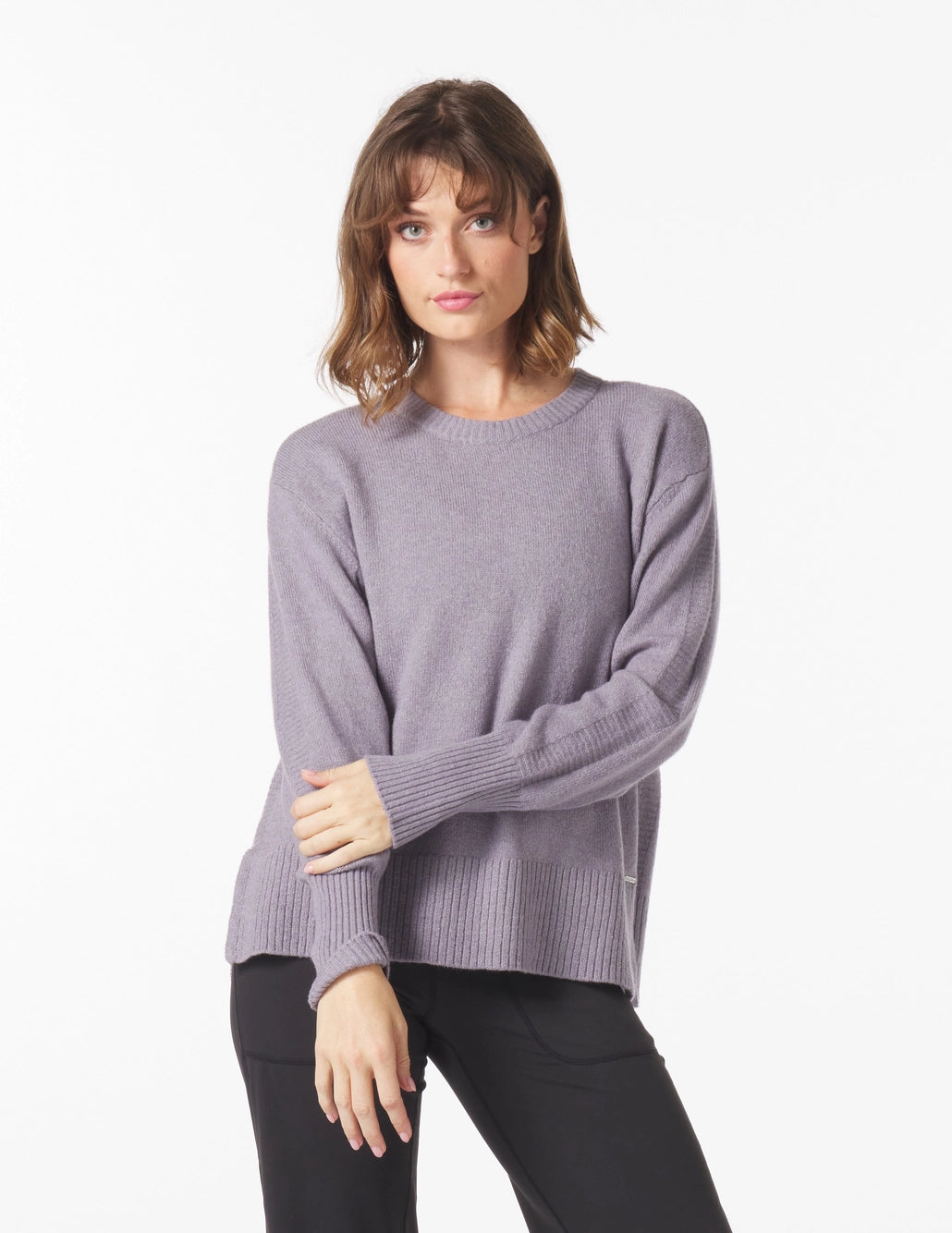 Olivia Elevated Knit Sweater - Dusty Lavender