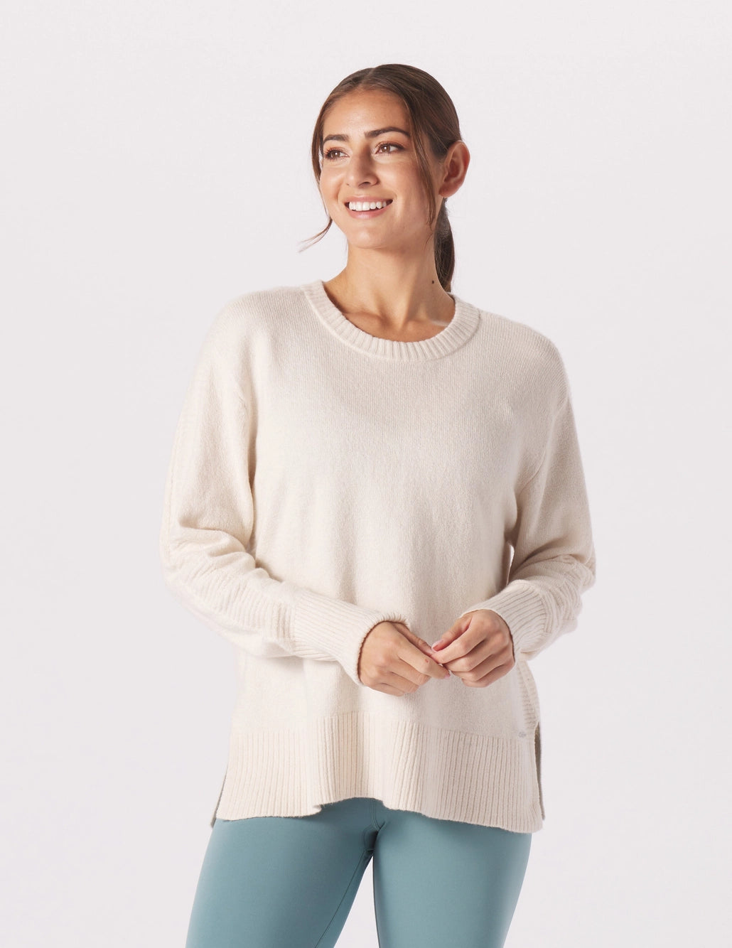 Olivia Elevated Knit Sweater - Oatmilk Heather