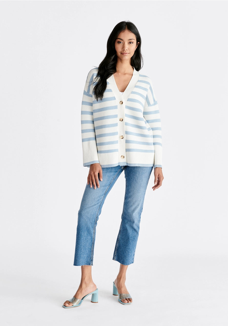 Rue Striped Ribbed Cardigan