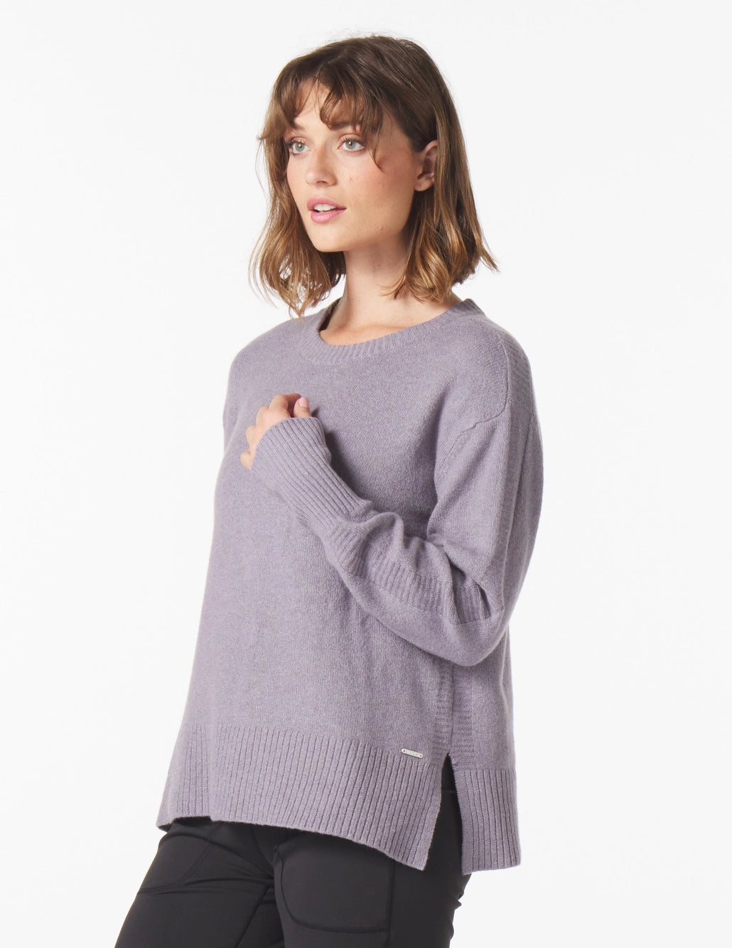 Olivia Elevated Knit Sweater - Dusty Lavender