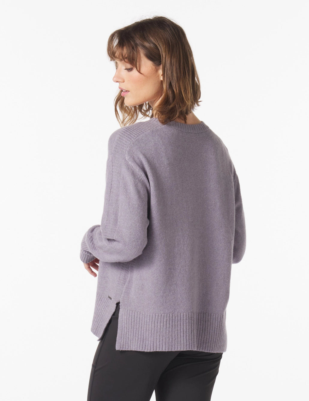 Olivia Elevated Knit Sweater - Dusty Lavender