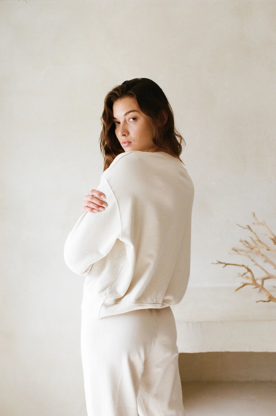 Willow Knit Organic Cotton Crew Neck Pullover