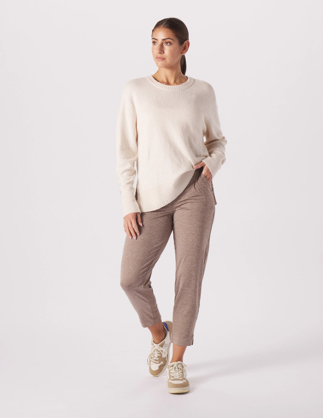Olivia Elevated Knit Sweater - Oatmilk Heather