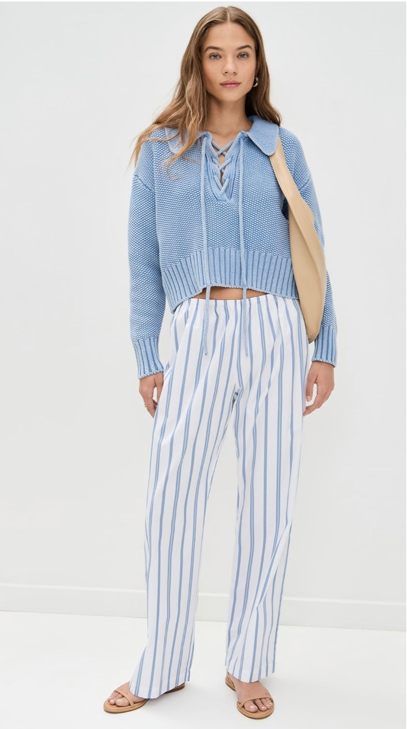 Splendid Roxie Lace Up Sweater